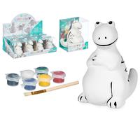 PINCELLO Hucha Dinosaurio Sentado Cerámica para Pintar Blanco