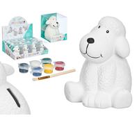 PINCELLO Hucha Perro de Cerámica para Colorear en Blanco