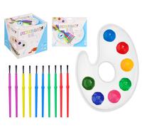 PINCELLO Juego de 10 Pinceles y Paleta de Pinturas