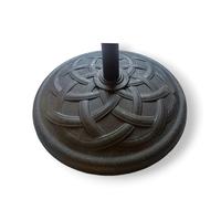 Pincho Base Sombrilla Pie de Sombrilla Terraza Exterior, Parasol Jardin, Base Pesada de Resina Cemento con Diseño Decorativo Negro, Adaptable 38-48 mm, Ø55 cm, 19 kg para Jardin y Patio