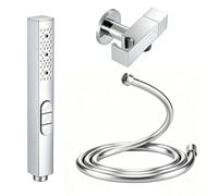 PINCHU Ducha Bidet Acero Inoxidable, 3 Funciones Grifo Portatil para Wc, Kit Ducha de Lavabo, con Valvola di Controllo in Ottone y Manguera Wc 1.2m, Flujo de Agua Ajustable, Fácil de Instalar