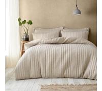 Pineapple Elephant Bedding Tamba Jersey Stripe - Juego de Funda de edredón con Fundas de Almohada, Color Natural