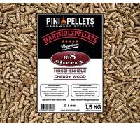PINI Pellets № 8 Cereza 1,5 kg BBQ Pellets de madera dura para asar ahumar