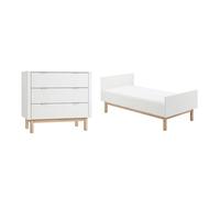 Pinio miloo cuna evolutiva 70x140 y cómoda 3 cajones blanco