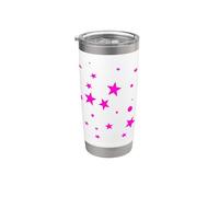 Pink Stars Gráfico de estrellas lindo cósmico Vaso térmico de acero inoxidable de doble pared