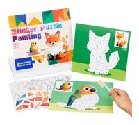 Pintar Con Pegatinas Infantil,Libros de Calcomanías 3D de Animales Educativos para Niños - Juegos Aprendizaje para Motricidad Fina Juguetes Educativos Cumpleaños y Hogar Guardería