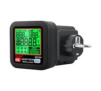 PintoHardware Comprobador de Enchufes Profesional 6 Tipos de Diagnóstico de Averías con Pantalla LCD - Socket Tester Digital para Medición de Voltaje, Polaridad, Fase, Tierra y RCD 48V-250V