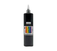 PINTURA ACRÍLICA 500 ml - Pintura altamente pigmentada. Pintura de artista opaca para madera, piedra, lienzo, papel, tela, cuero, metal, colada. pintura para todo uso (negro)