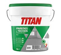 Titan Pintura acrílica T-3 para decoración de paredes y techos Blanco Mate 4 L