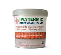 Pintura Al Agua Aislante Termico Exterior IPLYTERMIC (4 L) - Impermeabilizante y Aislante - Pintura para Fachadas e Interior, Tejados Suelos Terrazas Chapas Metálicas Cemento Hormigón - IPLISA