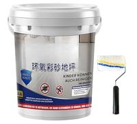 Pintura epoxi para suelos color arena, nueva actualización 2025, pintura epoxi impermeable para suelos, revestimiento antideslizante de alto brillo con efecto mármol para suelos de garaje (Amarillo)
