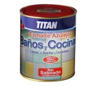 PINTURA ESMALTE BAÑOS Y COCINAS ROJO SATINADO 750 ML TITAN Red
