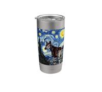 Pintura Okapi Starry Night al estilo Van Gogh Vaso térmico de acero inoxidable de doble pared