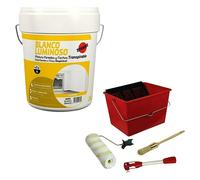 Pintura para paredes Blanco Luminoso + Kit para pintar con rodillo (Blanco luminoso, Mate, 15 l)