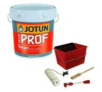 Pintura para paredes y techos Jotaprof Smart + Kit para pintar con rodillo (Blanco, Mate, 15 l)