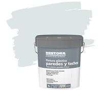 Pintura plástica interior gris glaciar restora 4l