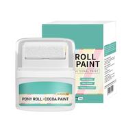 Pintura rodante blanca para pared, 50 g, pintura para arañazos de pared interior, rodillo integrado para limpiar manchas, reparación blanca a base de agua