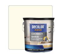 PINTURAS DECOLOR - Cocinas y Baños. Pintura Satinada al Agua para Azulejos, Paredes y Techos.(BLANCO MARFIL) 750ml