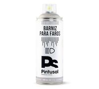 PINTUSOL Barniz Faros Coche Acrílico Brillo Transparente en Spray, Lijar Faros Previamente, Protección Restauración Duradera, Visibilidad Acabado Brillante, Barniz Profesional Especial Espray 400ml