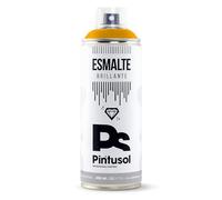 PINTUSOL Esmalte Brillante Amarillo Melón en Spray RAL1028, Acabado Brillo, Resistencia UV Alta Opacidad, Fácil Aplicación Multisuperficie Madera Metal Plástico, Pintura Profesional Espray 400ml
