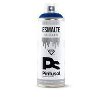 PINTUSOL Esmalte Brillante Azul Ultramar en Spray RAL5002, Acabado Brillo, Resistencia UV Alta Opacidad, Fácil Aplicación Multisuperficie Madera Metal Plástico, Pintura Profesional Espray 400ml