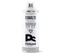 PINTUSOL Esmalte Brillante Blanco en Spray RAL 9010, Acabado Brillo, Resistencia UV Alta Opacidad, Fácil Aplicación, Multisuperficie Madera Metal Plástico, Pintura Profesional Blanca Espray 400ml