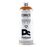 PINTUSOL Esmalte Brillante Naranja Puro en Spray RAL2004, Acabado Brillo, Resistencia UV Alta Opacidad, Fácil Aplicación Multisuperficie Madera Metal Plástico, Pintura Profesional Espray 400ml