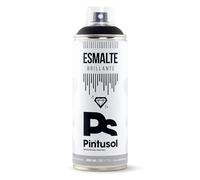 PINTUSOL Esmalte Brillante Negro en Spray RAL9005, Acabado Brillo, Resistencia UV Alta Opacidad, Fácil Aplicación, Multisuperficie Madera Metal Plástico, Pintura Profesional Negra Espray 400ml
