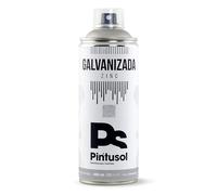 PINTUSOL Pintura Galvanizada Zinc en Spray, Antióxido Anticorrosión, Alta Opacidad y Adherencia a Metal, Pintura Profesional Galvanizado en Frío Espray, 400ml