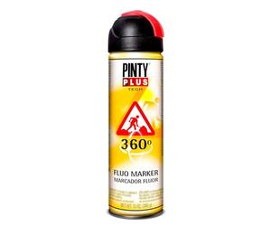 Pinty Plus 250 - Pintura spray marcador fluor, 650cc, Rojo