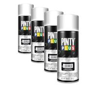 PINTY PLUS BASIC Pintura de Esmalte en spray 520cc Negro Mate 9005 (Paquete de 4)