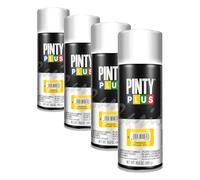 PINTY PLUS Pintura en spray BASIC 520cc Amarillo 1023 (Paquete de 4)