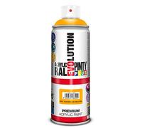 PINTYPLUS EVOLUTION 591 Pintura Spray Acrílica Brillo 520cc Melon Yellow, Amarillo Ral 1028, 0.6