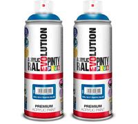 PINTYPLUS EVOLUTION 630 Pintura Spray Acrílica Brillo 520cc Traffic Blue Ral 5017, Azul, Estándar (Paquete de 2)