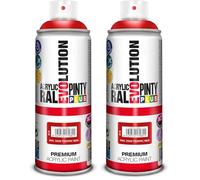 PINTYPLUS PINTURA EN SPRAY EVOLUTION 520CC RAL 3020 ROJO TRÁFICO (Paquete de 2)