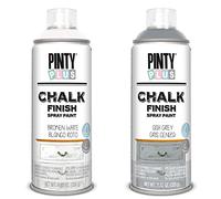 PINTYPLUS Pinty Plus Chalk Finish CK788 Spray Paint Broken White - Pintura en Aerosol, 400 ml, Blanco Roto & Pintura spray a la tiza CHALK 520cc gris ceniza CK798