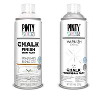 PINTYPLUS Pinty Plus Chalk Finish CK788 Spray Paint Broken White - Pintura en Aerosol, 400 ml, Blanco Roto & Barniz spray CHALK 520cc Mate Agua CK821