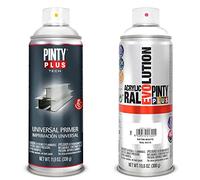 PINTYPLUS TECH 214 Spray Imprimacion 520cc Universal Blanca I101, Non Concerné, Estándar & Pintura spray Acrílica Satinada PINTYPLUS EVOLUTION 520cc Satin white Ral 9010