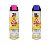 PINTYPLUS TECH Spray marcador 360º 650cc fucsia T184 & Nvs - Pintura spray marcador fluor.650cc. Azul T118/