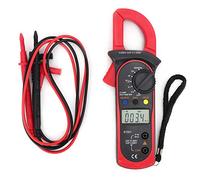 Pinza Amperimétrica Digital, 0-400A Multímetro de Corriente Alterna, 0-600V Comprobador de Circuitos Con Pinza de Rango Automático, para Electricistas Y Reparaciones Eléctricas (Rojo)