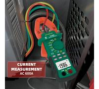 Pinza amperimétrica digital 600A, valores eficaces verdaderos, probador NCV, mide la resistencia de voltaje actual, rango automático, clasificación de seguridad CAT III