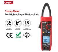 Pinza amperimétrica Digital UNI T UT219PV, amperímetro de 1500V, 2500V, 1000A, multímetro profesional de CA y CC, IP65, Bluetooth para fotovoltaico