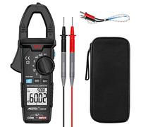 Pinza Amperimetrica Multimetro MESTEK Polimetro Digital Profesional Clamp Meter AC DC Corriente Voltaje CA/CC T-RMS Amperímetro Autorango Resistencia/Frecuencia/Temperatura Bateria NCV VFC 6000Cuentas