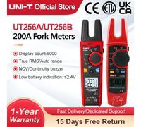Pinza Amperimétrica UNI-T UT256B UT256A 200A, 6000 Lecturas, Medidor de Horquilla, NCV, Amperímetro Digital, Pinza de Prueba de Resistencia UT256A Sin Corriente Continua (CC)