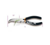 Pinza Beta Tools 1168 A Becchi Mezzotondi Larguísimos Plegados Zigrinados