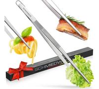 Pinza de cocina Unyqoos® de 35 cm, fabricada en acero inoxidable, apta para lavavajillas. Pinza de precisión para cocinar, asar a la parrilla y hornear, con un orificio para colgar