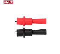 Pinza de cocodrilo UNI-T, abrazadera eléctrica de cocodrilo, multímetro, sonda de prueba, orificio pasante, orificio roscado M4 con Protector, 1 par a través del orificio
