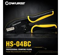 Pinza de crimpado de trinquete HS-04BC 0.25-6mm², crimpadora de cables para terminales eléctricos de barril abierto no aislados y preaislados