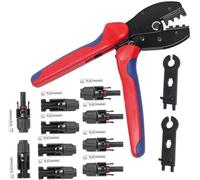 Pinza de crimpado para paneles solares, compatible con cables fotovoltaicos de 2,5-6,0 mm² y conectores macho y hembra