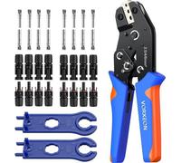 Pinza de crimpado Unyqoos® para instalaciones solares – compatible con cables fotovoltaicos de 2,5/4,0/6,0 mm², incluye 2 conectores solares, un adaptador y una llave inglesa, color , IP67